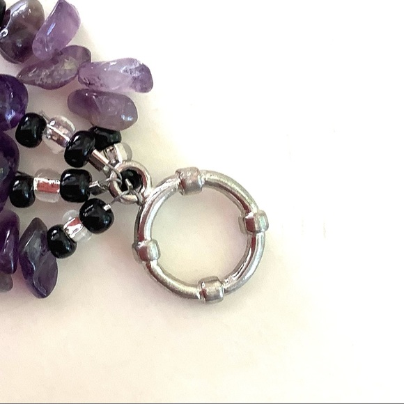 Handmade amethyst multi strand stack bracelet - Picture 8 of 8
